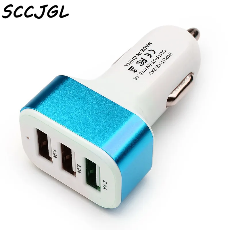 Тройное универсальное автомобильное зарядное устройство USB 3 порта адаптер для