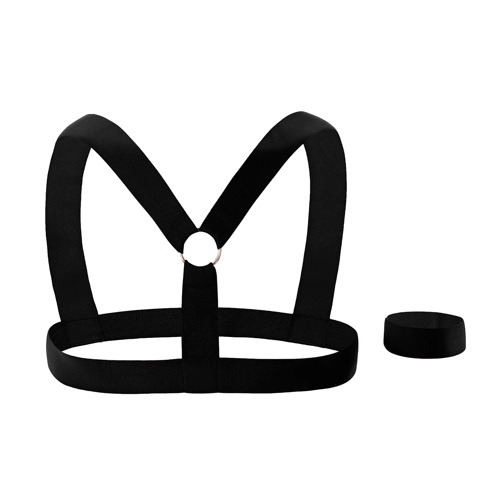 

Harness Straps Body Bondage Costume Elastic Mens Sexy Lingerie Nightclub Erotic Hollow Out Performance Metal Ring Costume