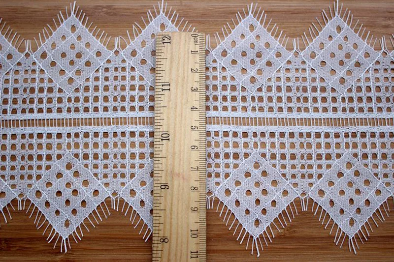 Кружевная ткань с вышивкой из хлопка 13 см | Дом и сад