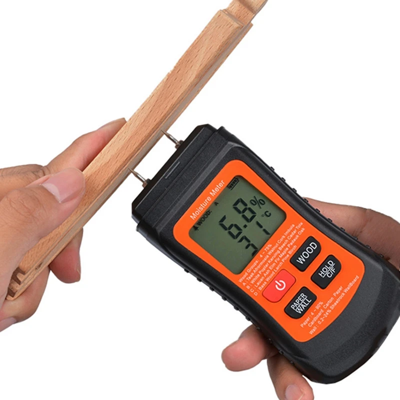 

Two Pins Digital Wood Moisture Meter Paper Humidity Tester Wall Hygrometer Timber Damp Detector Upgrade