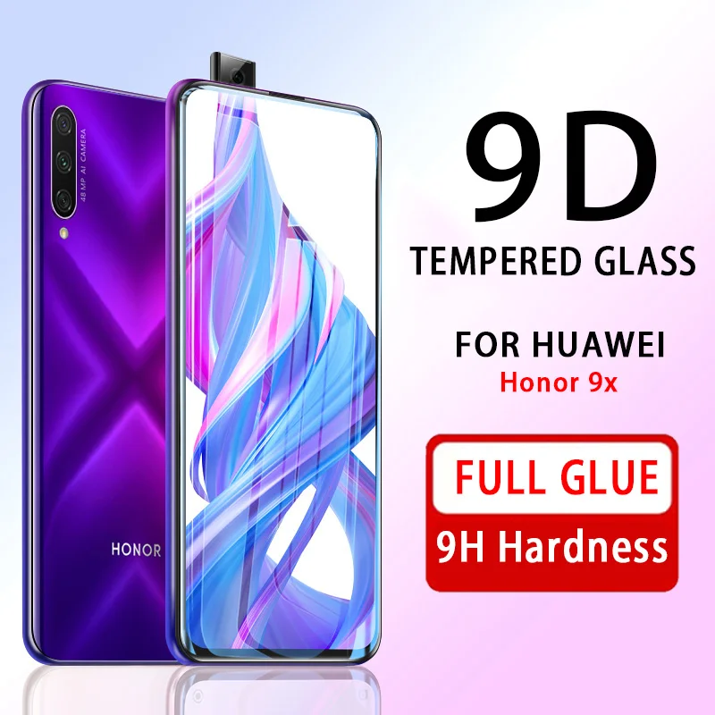 9D закаленное стекло для Honor 9X huawei Pro защита экрана Полный Клей Защитное Huawey Huawai