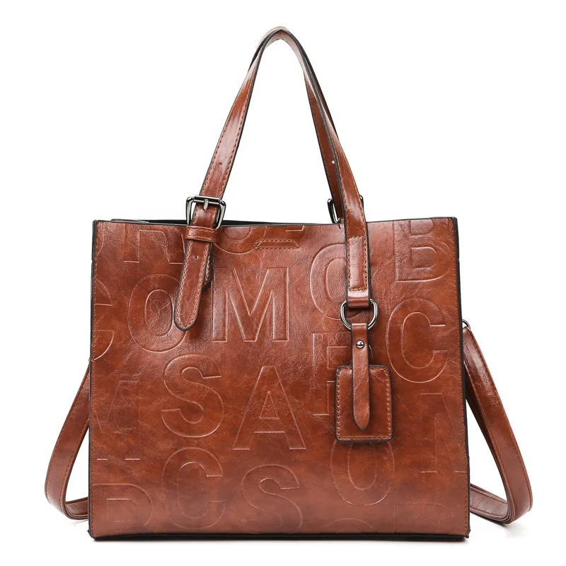 

Letter Printed High quality PU Leather Handbags for Women 2021 Luxury Brand Handbags Ladies Shoulder Messenger Bag Brand Bolsa