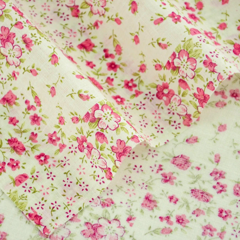 100% Cotton Fabric Dolls Red Flowers and Green Leaves Design Scrapbooking Cloth Tissue Decoration Tecido Patchwork Home Textile | Дом и сад