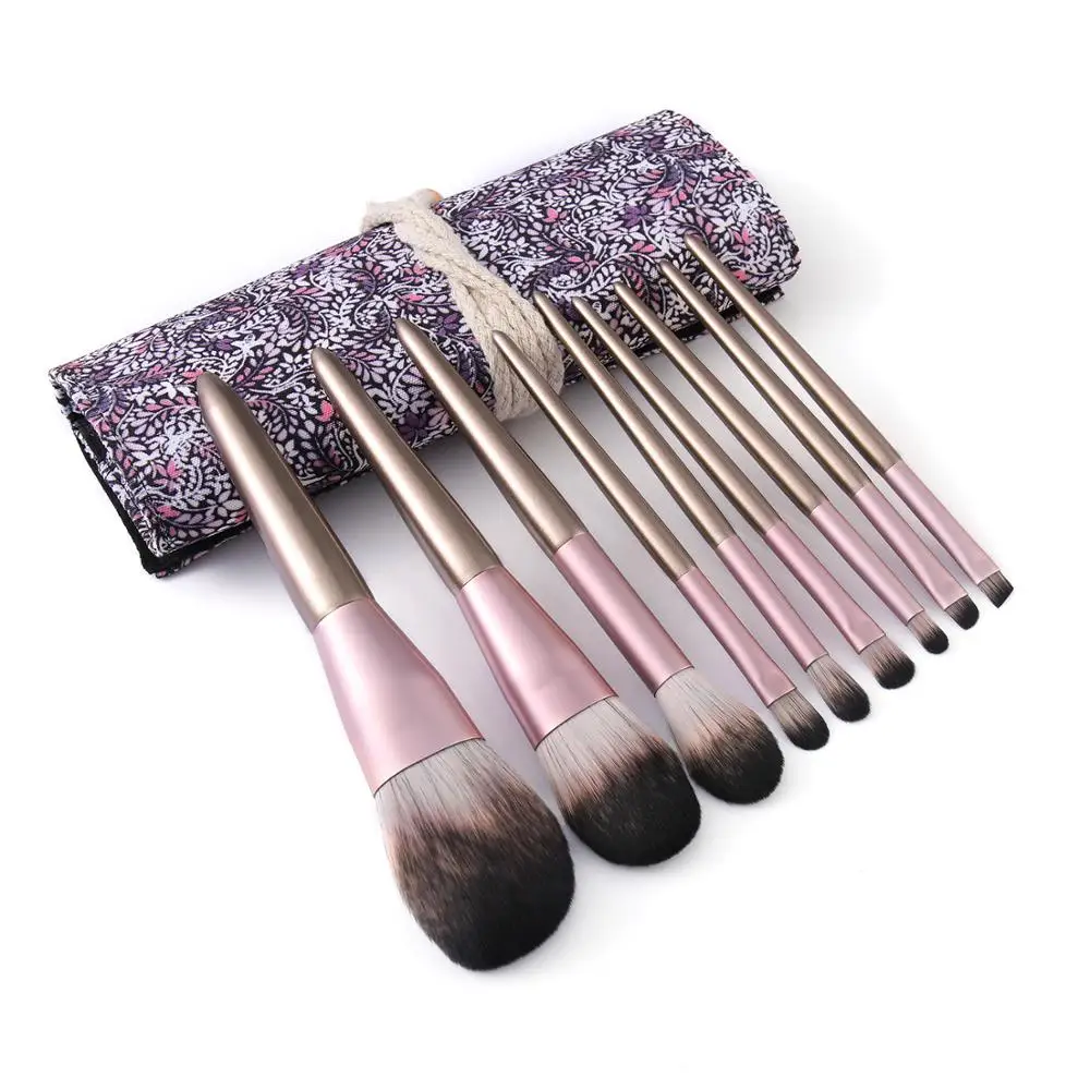 Набор кистей для макияжа 9 шт. косметические Профессиональные Тени лица подводка