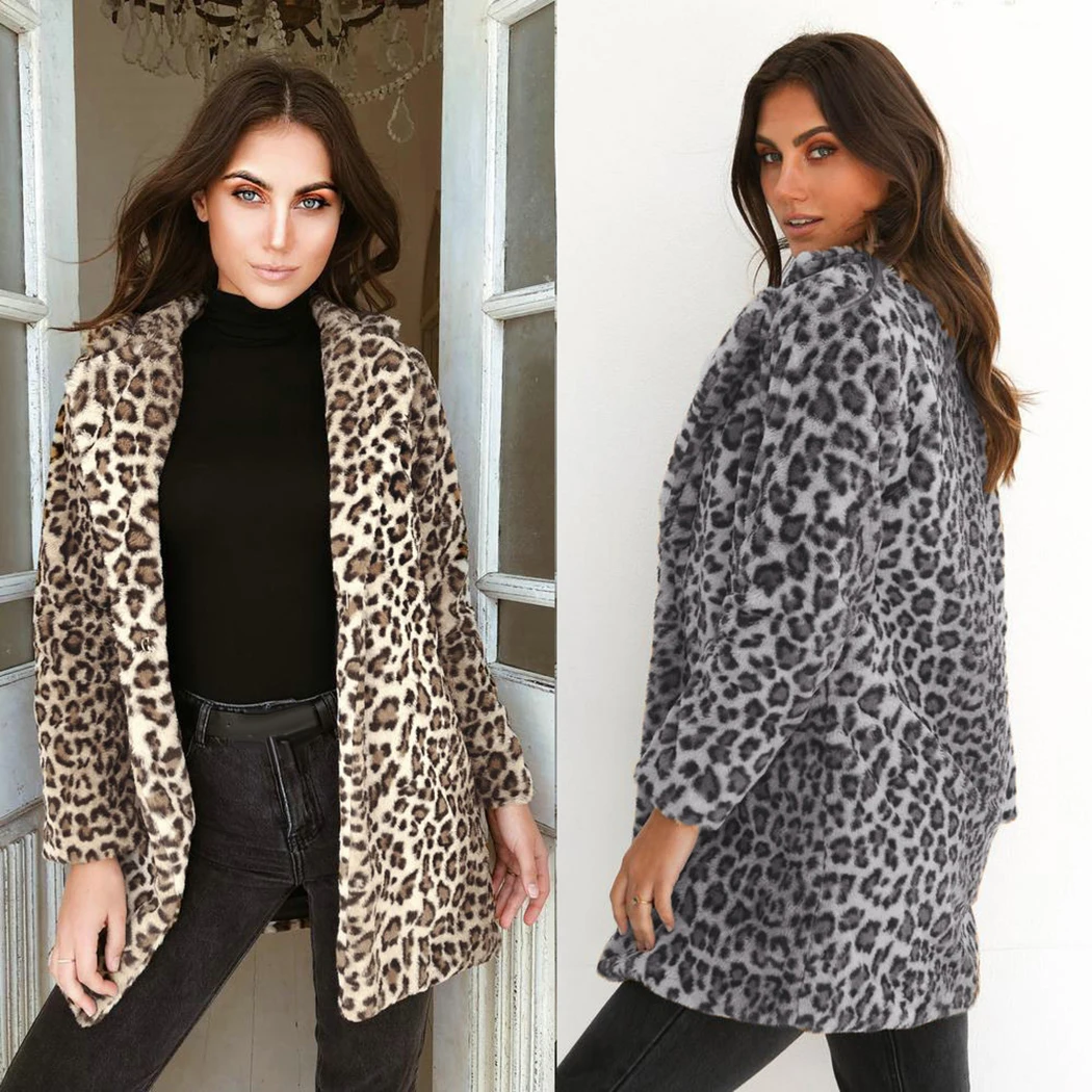 Пальто с искусственным мехом женское пушистое мохнатое пальто зимняя теплая