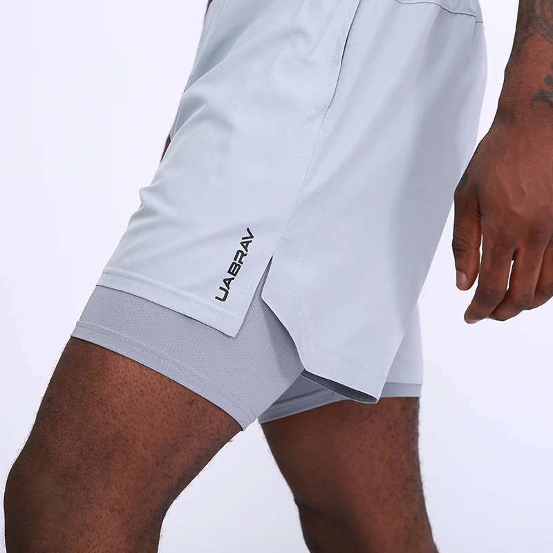 2020 летние шорты для бега Для мужчин 2 в 1 занятий спортом Фитнес длинные брюки