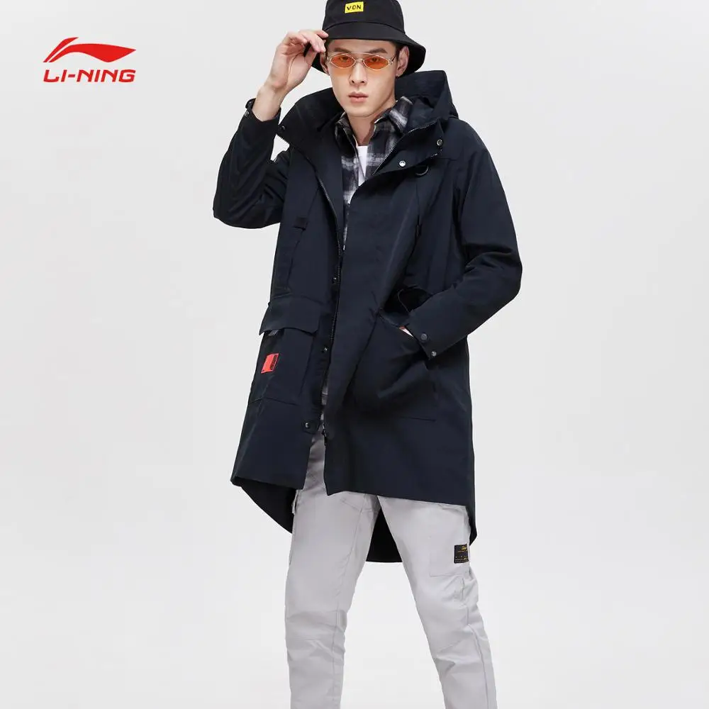 Мужская Длинная ветровка Li Ning из баскетбольной серии BAD FIVE свободная спортивная