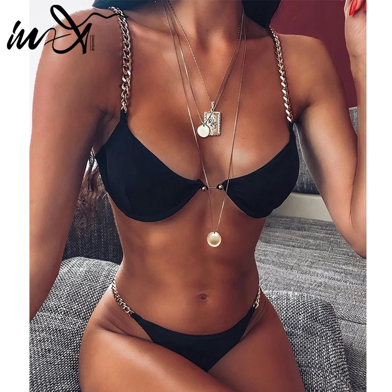 В х сексуальные Push up бикини 2020 черный купальник женский пляжный костюм