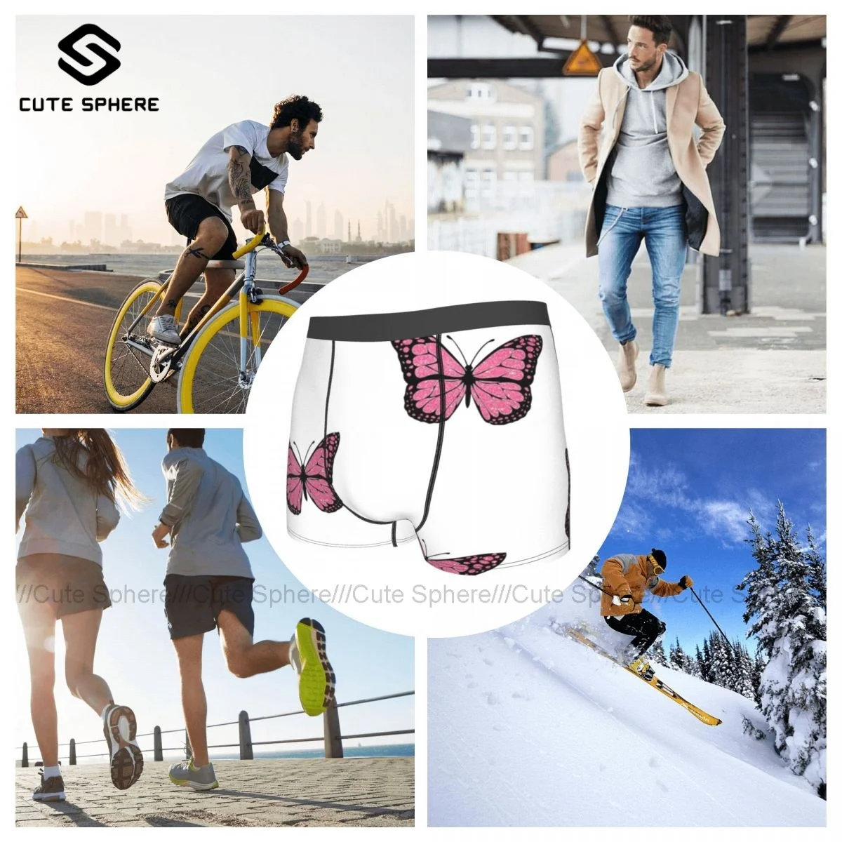 

Butterfly Underwear Sublimation Trenky Polyester Trunk Sublimation Stretch Boys Boxer Brief