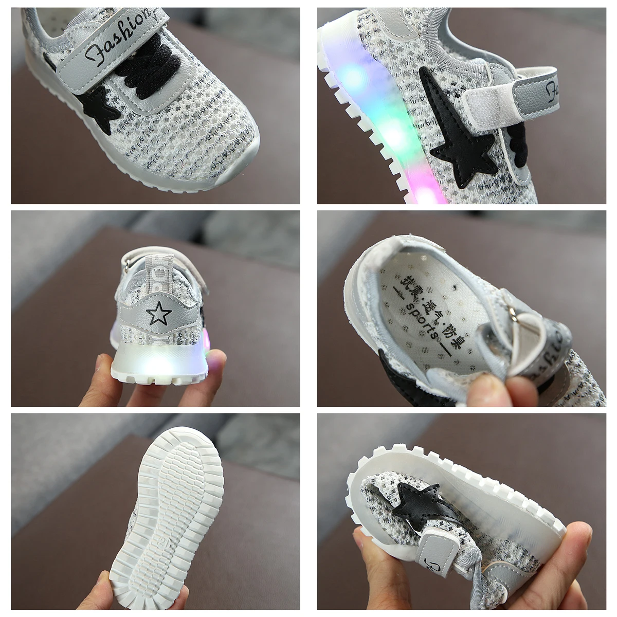 Детская светильник кой новинка 2019 летняя детская обувь дышащие кроссовки для