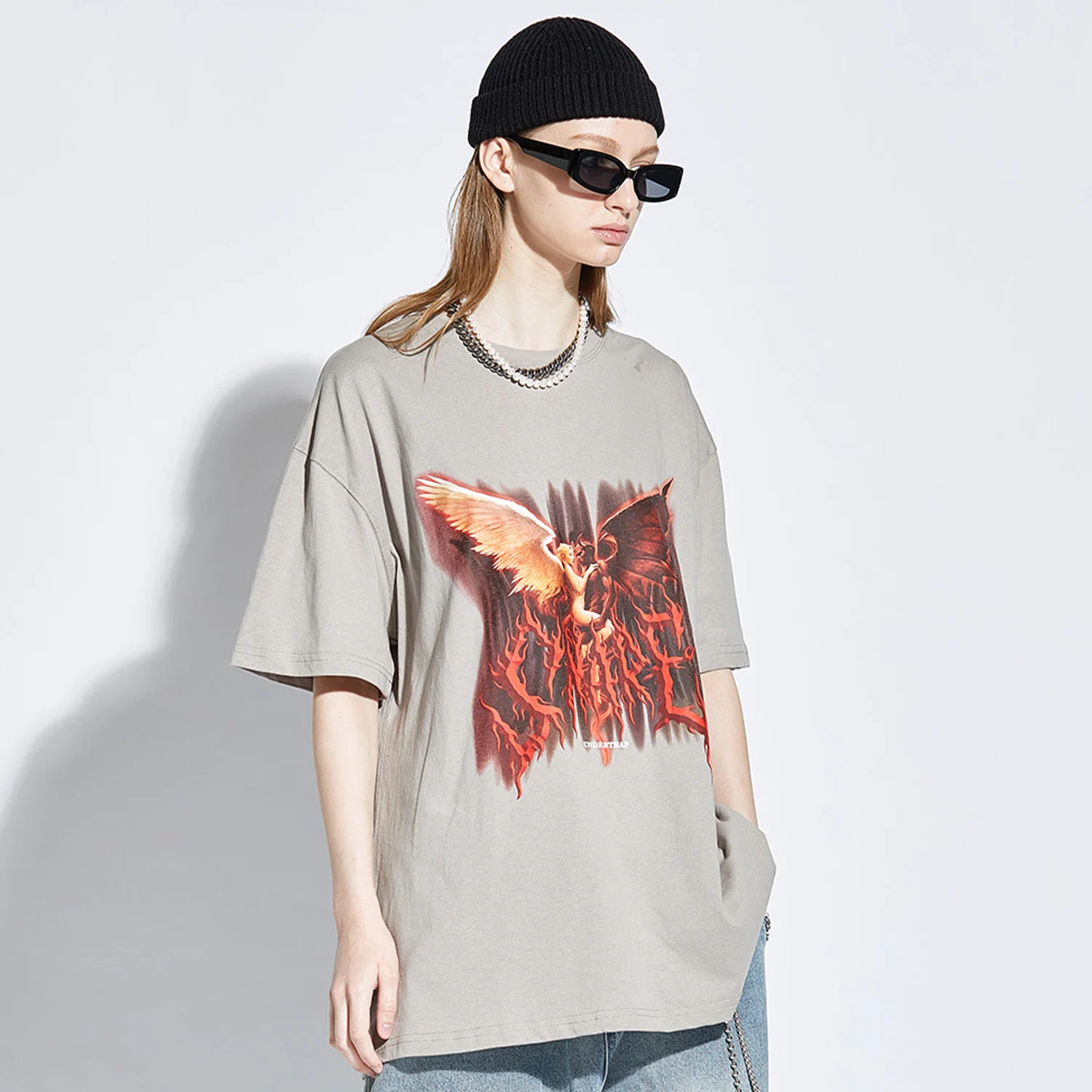 Темная Мужская футболка с принтом красавица чудовище летняя модная уличная 2020