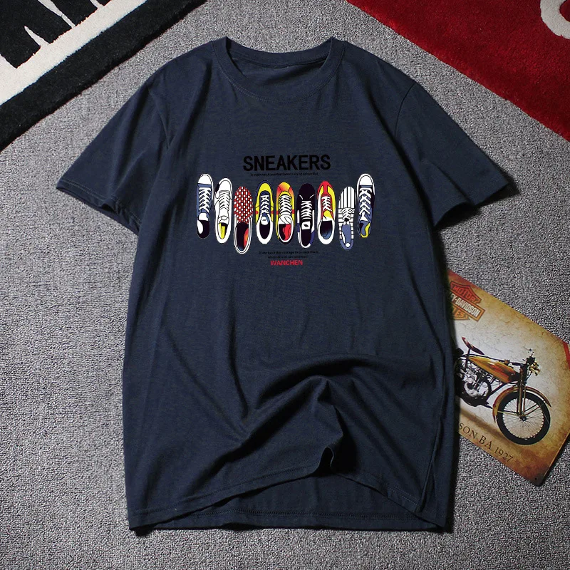 По сравнению с Размеры d футболки для мужчин повседневная хлопковая футболка