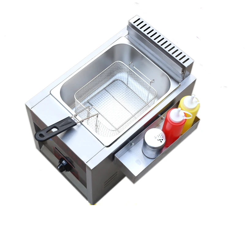 Небольшая газовая фритюрница с одним горшком коммерческая вонючий картофель фри