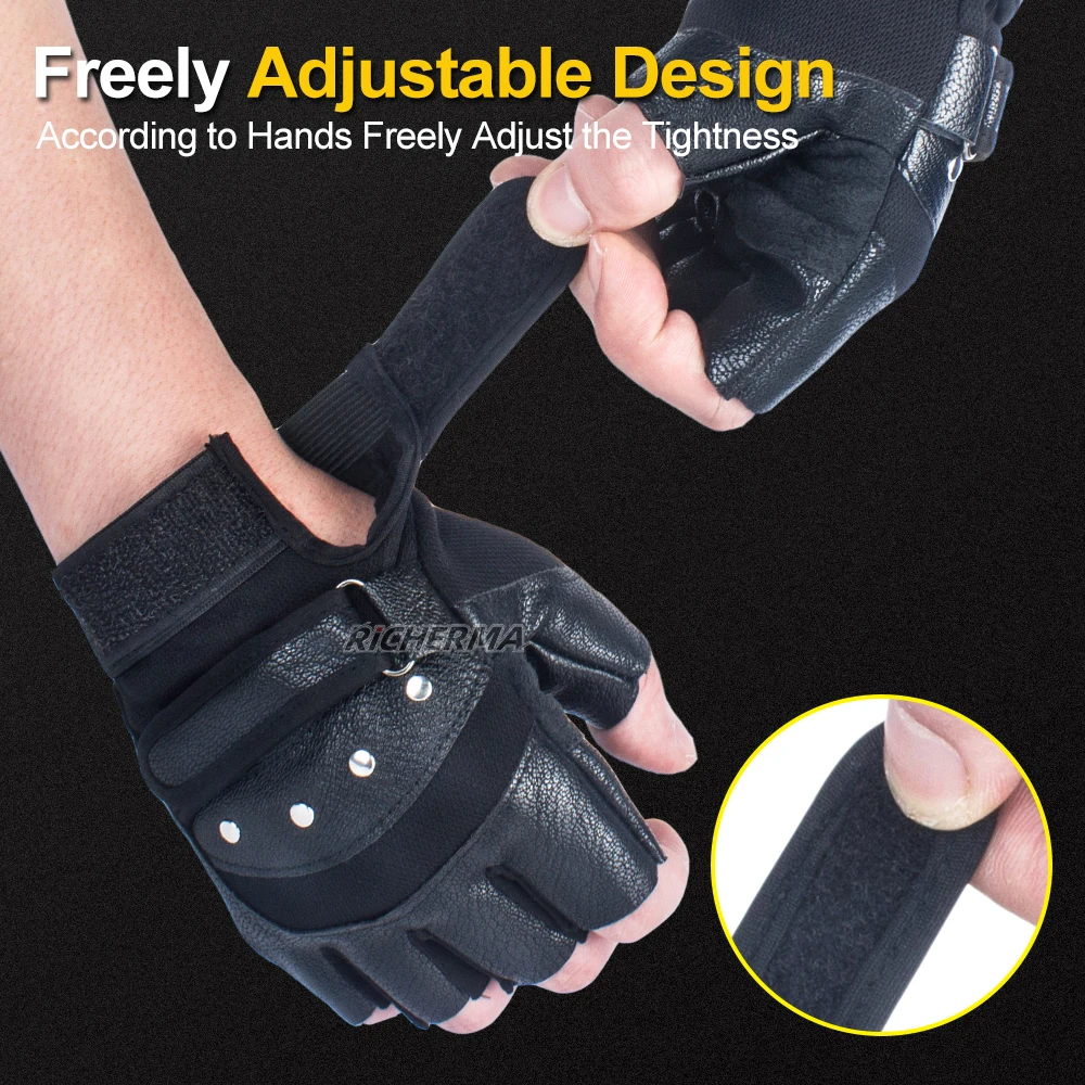 Женские Мотоциклетные Перчатки Goth кожаные перчатки без пальцев Нескользящие