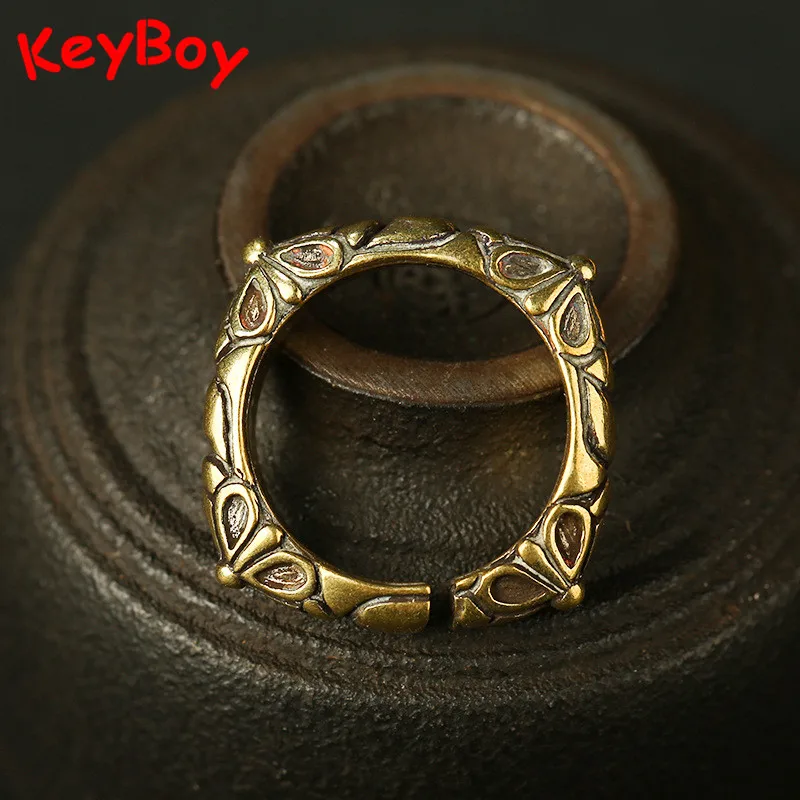 Ручной работы латунная квадратная цепочка для ключей с сердечком старинная