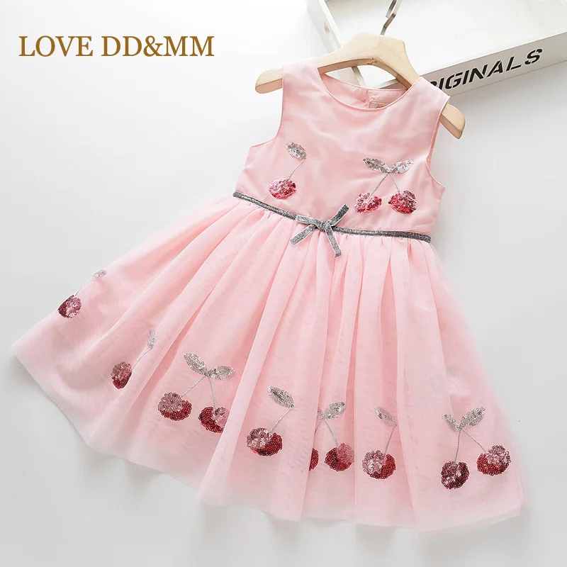 Платья для девочек LOVE DD &amp MM детская одежда с милым вишневым бантом и блестками