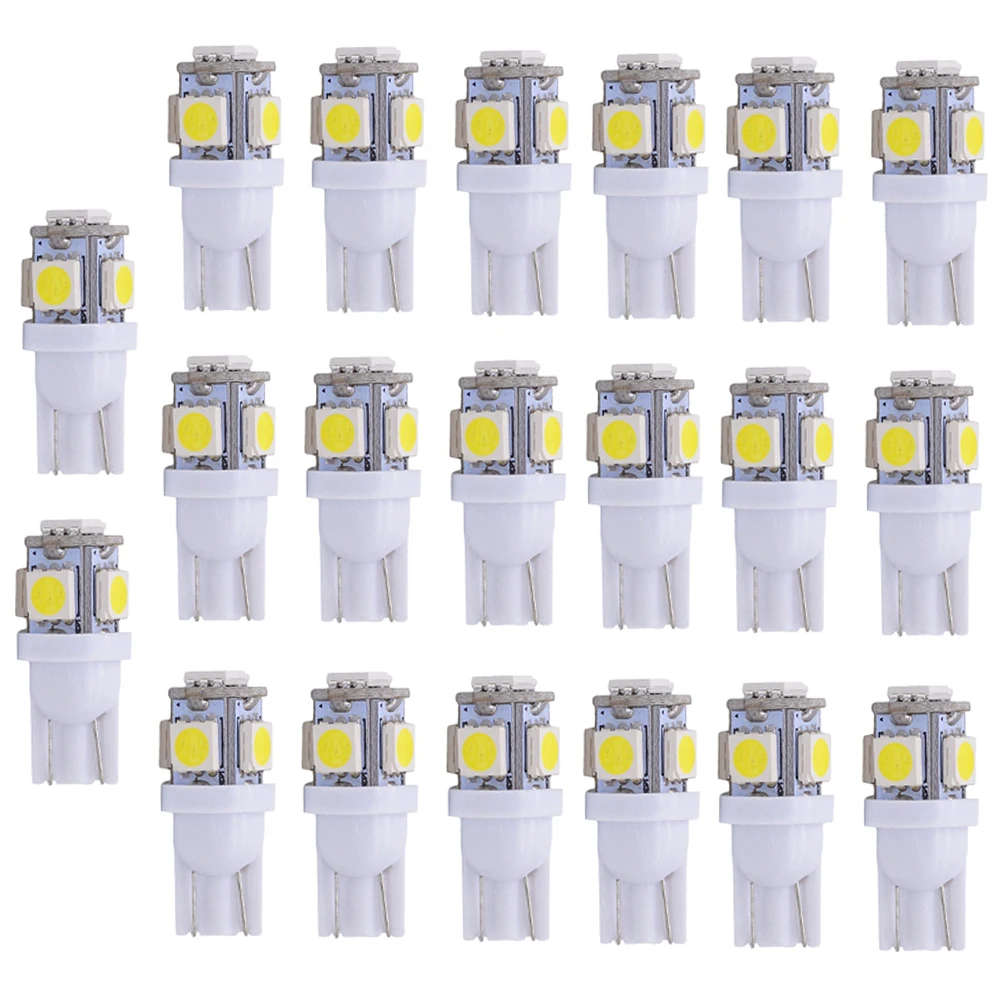20 шт LED W5W T10 194 168 COB 8SMD светодиодная парковочная лампа автомобильная габаритная с