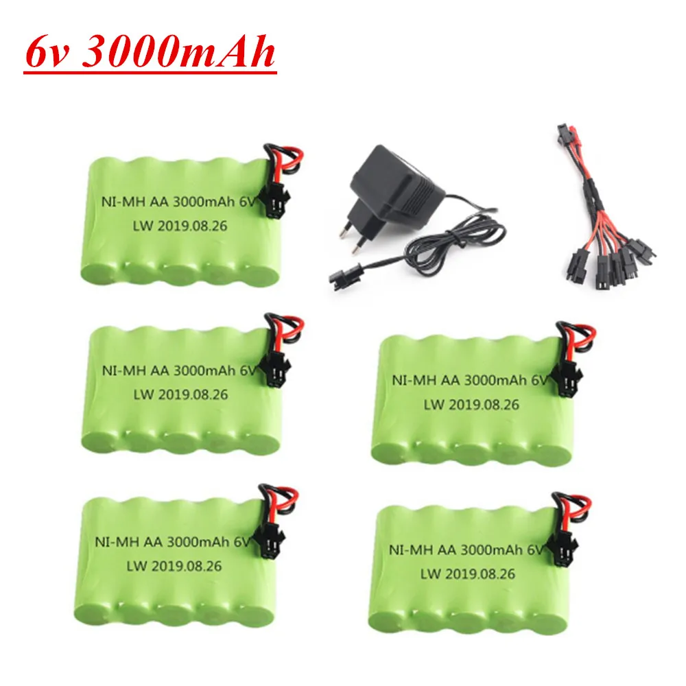 6V 3000mAh AA батарея для RC автомобилей Роботы танки пистолет лодки 6v NiMH Aa 2400mah