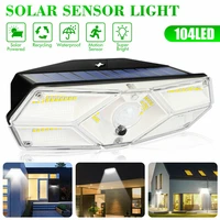 3pcs 104 led wide angle solar light 10m sensoring distance 120 degree sensoring angle outdoor wall lamp