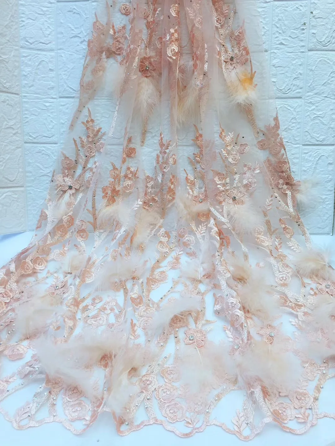 

French lace fabric 2019 African tulle lace fabric, embroidered mesh wedding dress, French tulle lace fabric ZX3400