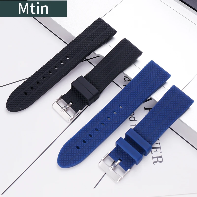 Silicone strap men's 22mm pin buckle for Huawei watch GT2 samsung Gear S3 active 2 Amazfit GTR outdoor sports wristband chain