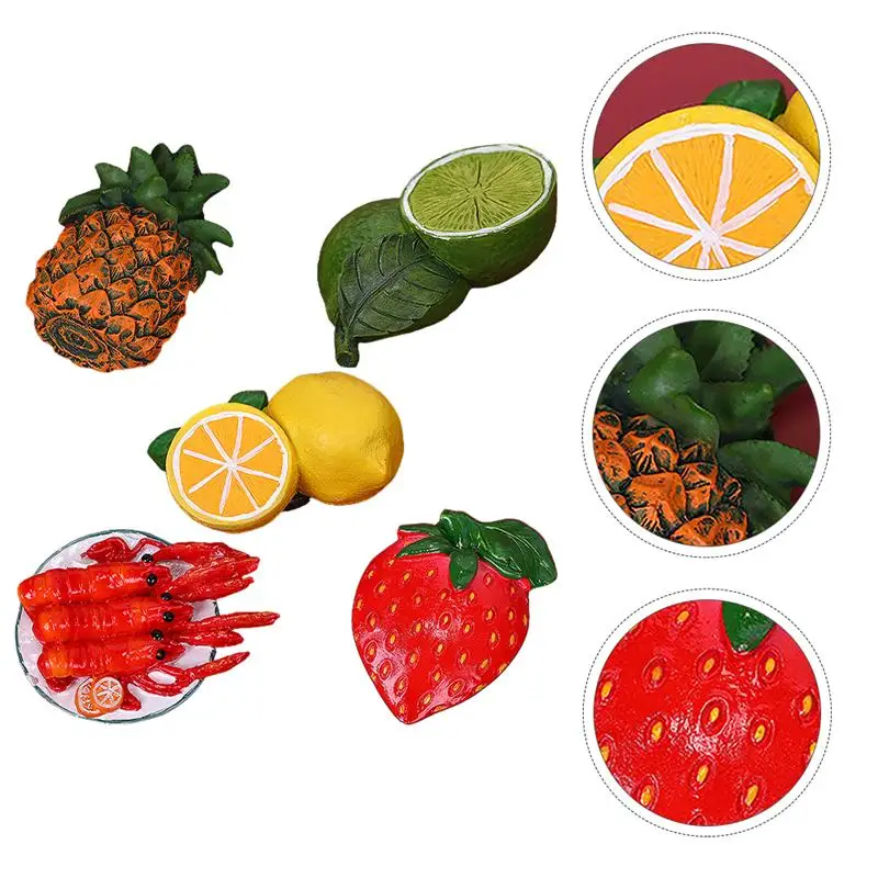 

5PCS Magnetic Refrigerator Sticker 3D Fruit Fridge Magnet Funny Fruit Fridge Magnet for Kitchen Store