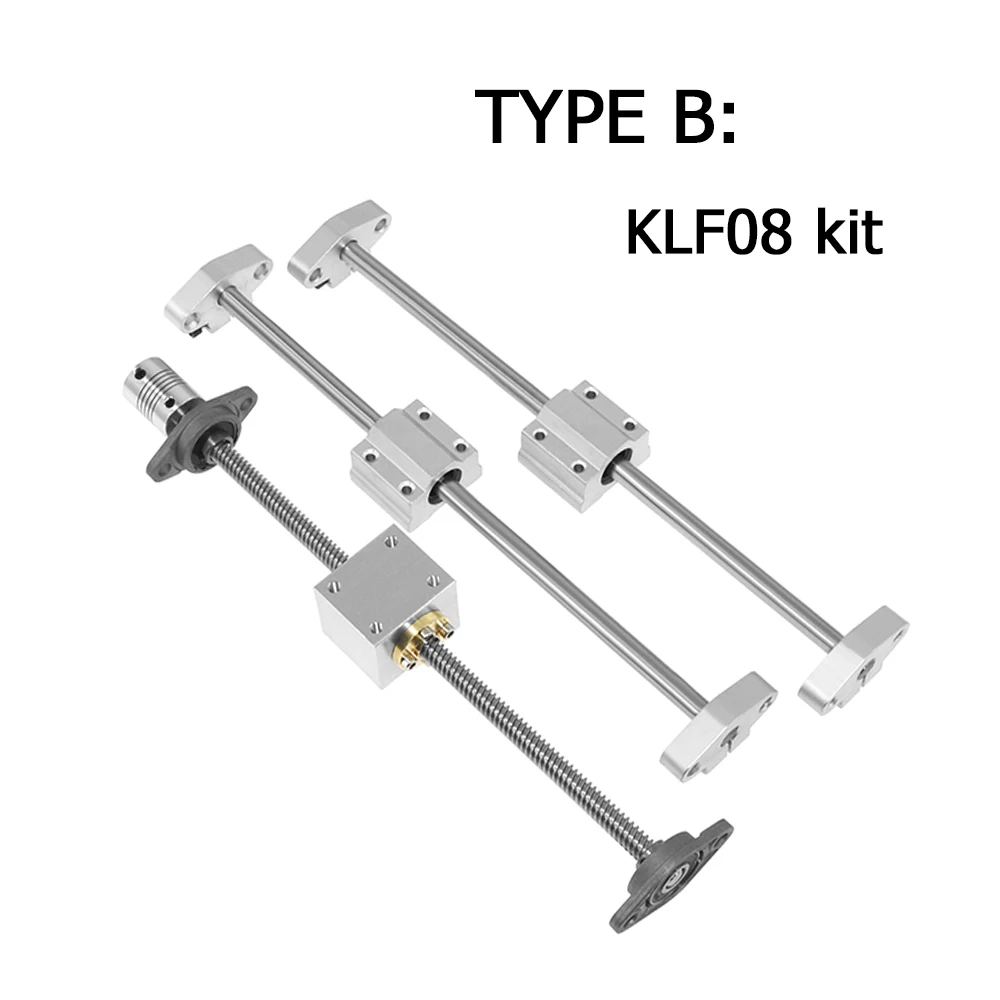 3d printer parts t8 lead screw 200300400500mm optical axis kp08 kfl08 scs8uu coupling 5 8mm bearing mounting bracket free global shipping