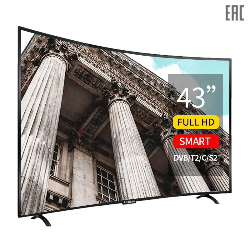телевизор 43 дюйма смарт тв Телевизоры Изогнутый экран Android 7.0 Цифровое ТВ full hd |