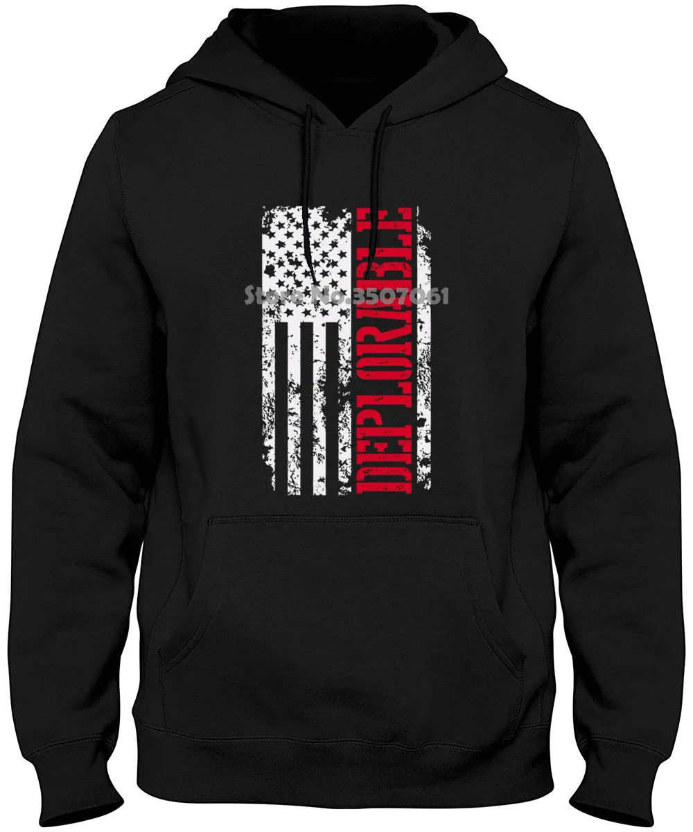 Deplorable American Flag Trump Movement Usa Pride President Men's Black Casual Printed Hoodies &amp Sweatshirts | Мужская одежда