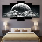 5 Панель Куадрос планета Луна Пейзаж модульные картины Плакаты HD картина маслом Wall Art Холст Картина домашнего декора Гостиная украшения
