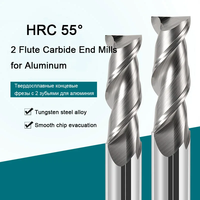 Плоские карбидные концевые фрезы с 2 канавками режущие инструменты шлифовальная