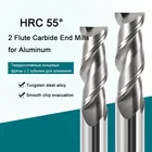 Плоские карбидные концевые фрезы с 2 канавками, режущие инструменты, шлифовальная машина для обработки алюминия, лицевая фреза, инструменты с ЧПУ 4 мм, 6 мм, 8 мм, 12 мм, 20 мм