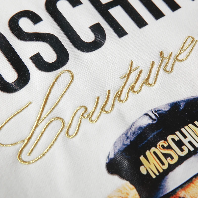 

Moschino Hoodies Women Cotton Loose Tops Pullovers Cute Bear Embroidery Logo MOSCHINO Sweatshirts With Brand Label