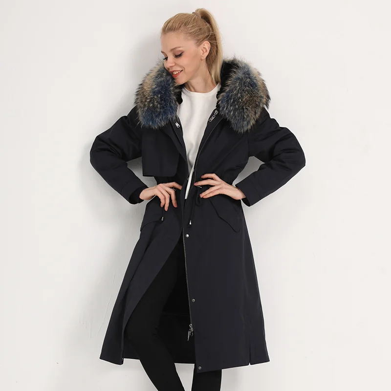 

SHZQ стиль Паркер средней и большой длины женское до колена зима 2021 Новое пальто из меха кролика рекс пальто из травы съемная внутренняя куртк...