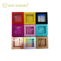eyelashes box false eyelash packaging box with tray square package colorful makeup tool magnetic glitter cases wholesale in bulk