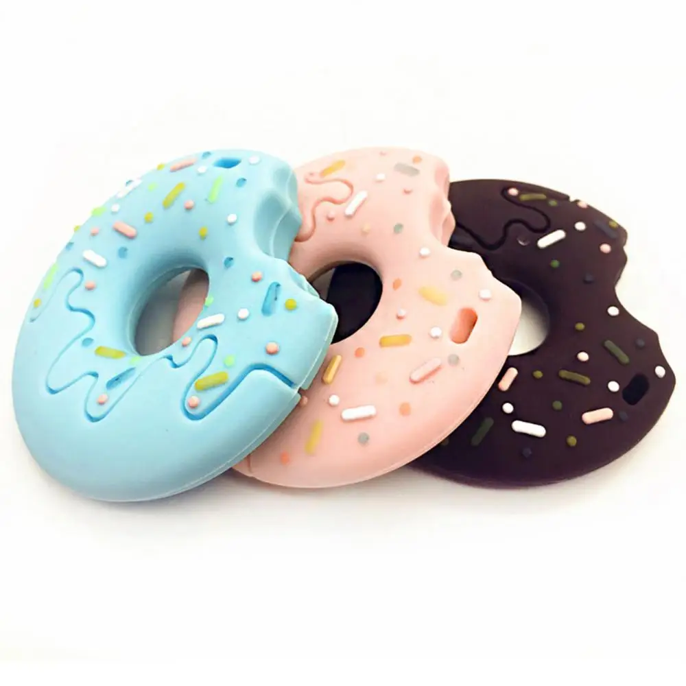 

Детские пончики съедобное Силиконовое ожерелье Прорезыватель пончик погремушка новорожденный Прорезыватель для зубов безопасная жевател...