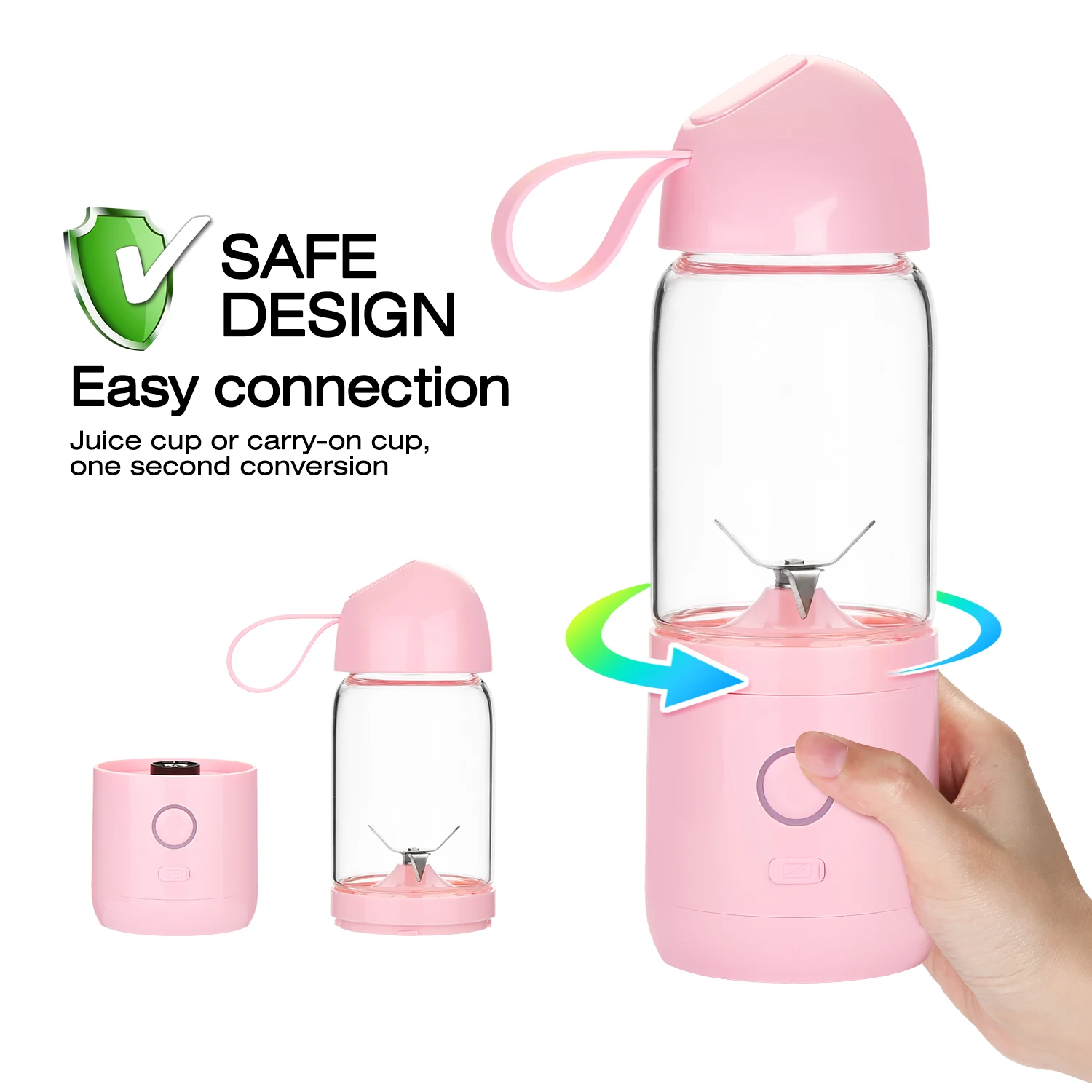 Smoothie Blender Portable Handheld Juicer Cup 22000RPM 500ml Bottle | Инструменты