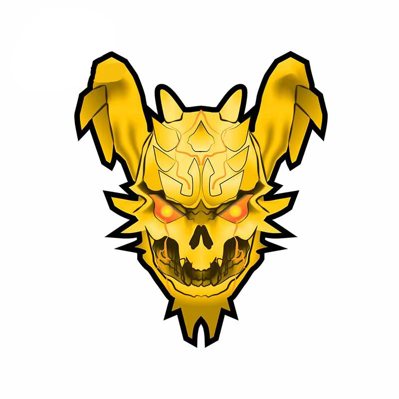 

YELLOW SKULL Car Sticker Scratch-proof Laptop Decoration DIY Animal Camper Decal for VAN KK Vinyl Cover Scratches Waterproof PVC