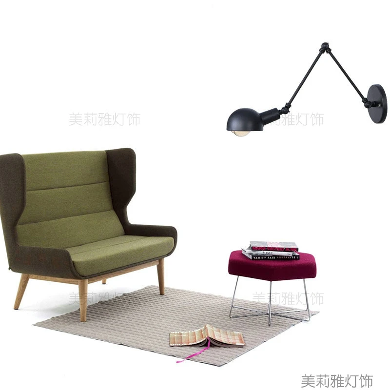 

Nordic Classic adjustable modern industrial Long swing arm black wall lamp sconce vintage E27 lights for Bathroom bedroom foyer