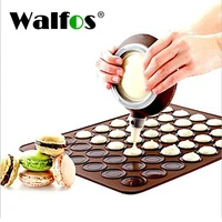 walfos 1 pc 30 holes macarons mat round shape silicone gel pad macarons mat fit to oven microwave refrigerator macaron mat