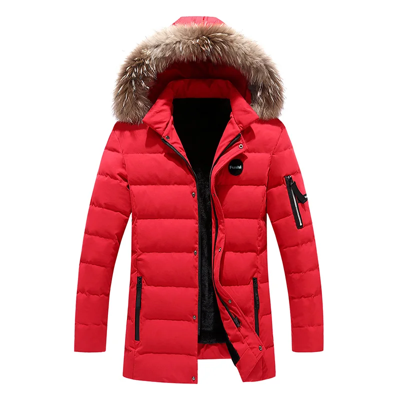 Мужская Флисовая парка с капюшоном теплая зимняя ветровка подкладкой на флисе