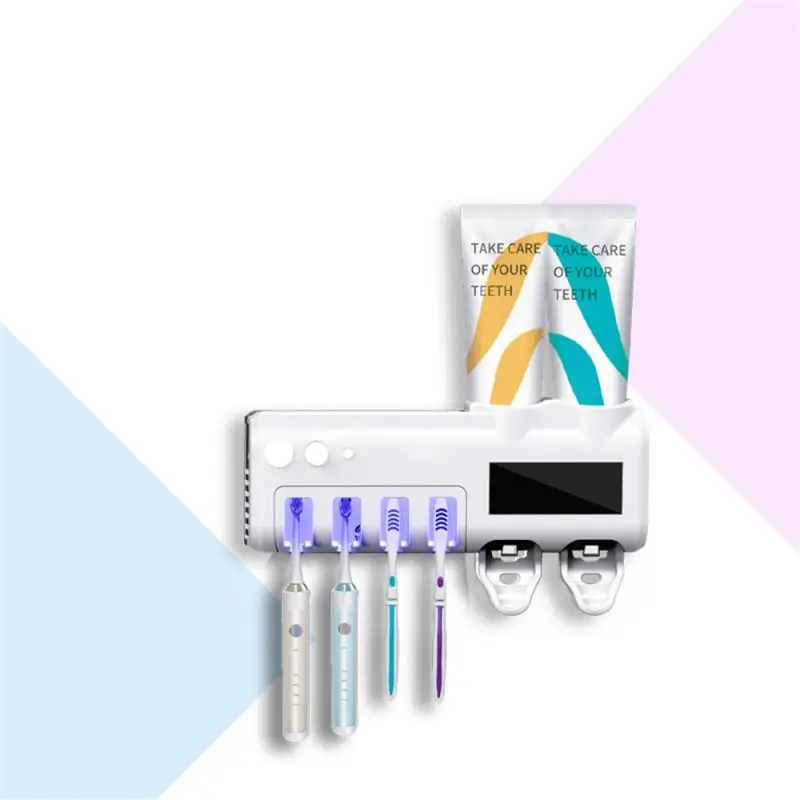 

UV Toothbrush Holder Solar Energy Charge Sterilizer Automatic Toothpaste Dispenser Squeezers Home Bathroom Accessories