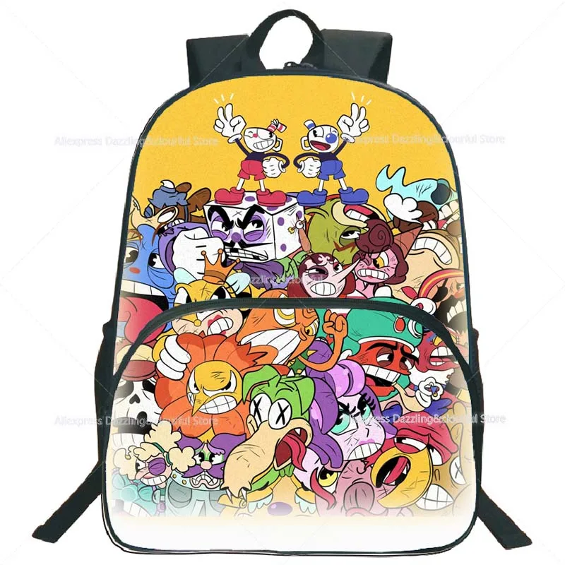 

CUPHEAD Print Boys Girls Backpack Students Cartoon School Bags Children Anime Bagpacks Kids Rucksack Unisex Travel Knapsack