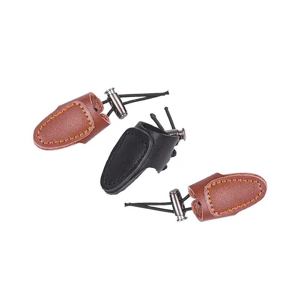

3pcs Adjustable Archery Finger Protector Tab Guard Glove Gear Leather Traditional Bow Hunting Tool Finger Protection Gloves