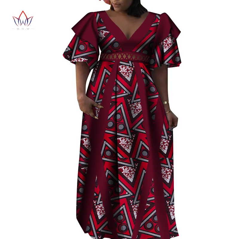 Dresses For women 2021 elegant Fashion African Print Long Dress Bazin Rich Plus Size Dresses For Women 4xl 5xl 6xl WY8318