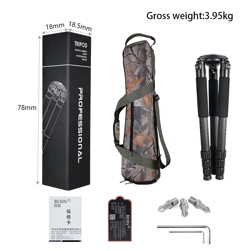 

Rugged Camcorder Photographic Carbon Fiber big Tripod professional Birdwatching heavy duty dslr video camera Tripod stand