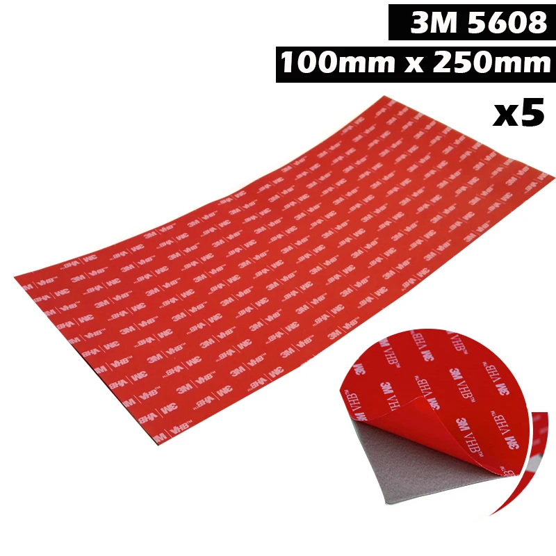 

5 листов сверхмощный 3 М VHB 5608 10 см x 25 см серый акриловый пеноматериал двусторонний клей для автомобильных красок, детали Bond