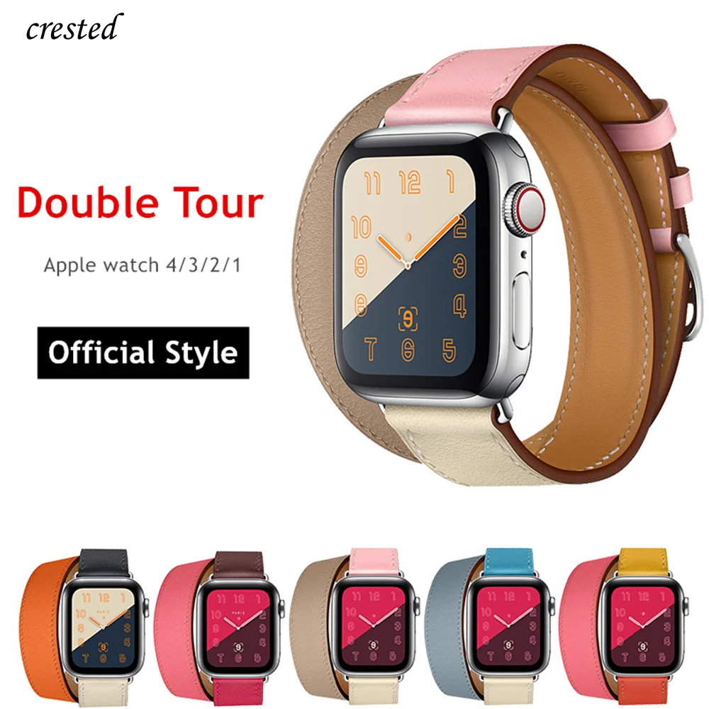 Ремешок из натуральной кожи для Apple watch 4 band 40 мм 44 iWatch 3 42 38 | Наручные часы