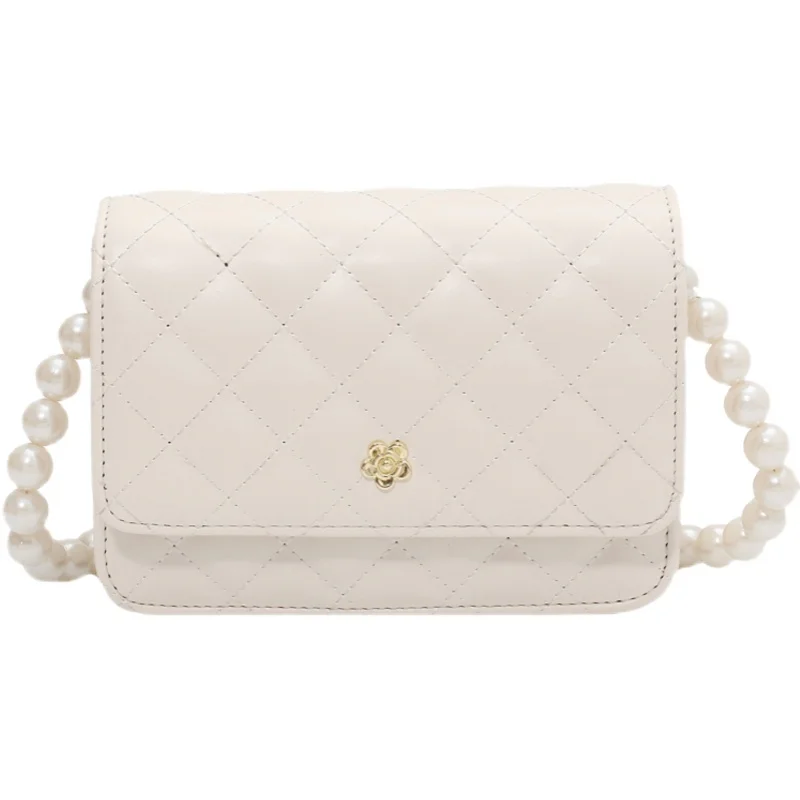 

Niche Design Popular Pearl Chain Bag Female 2021 New Fashion Hot Messenger Bag Rhomboid Square Bag Shoulder Bag Width: 19cm