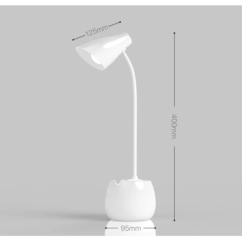 

LED Desk Foldable Rechargeable Table Lamp Phone Holder Base Dorm Reading 3 Levels Light Touch Dimming Brightness Portable Lamp